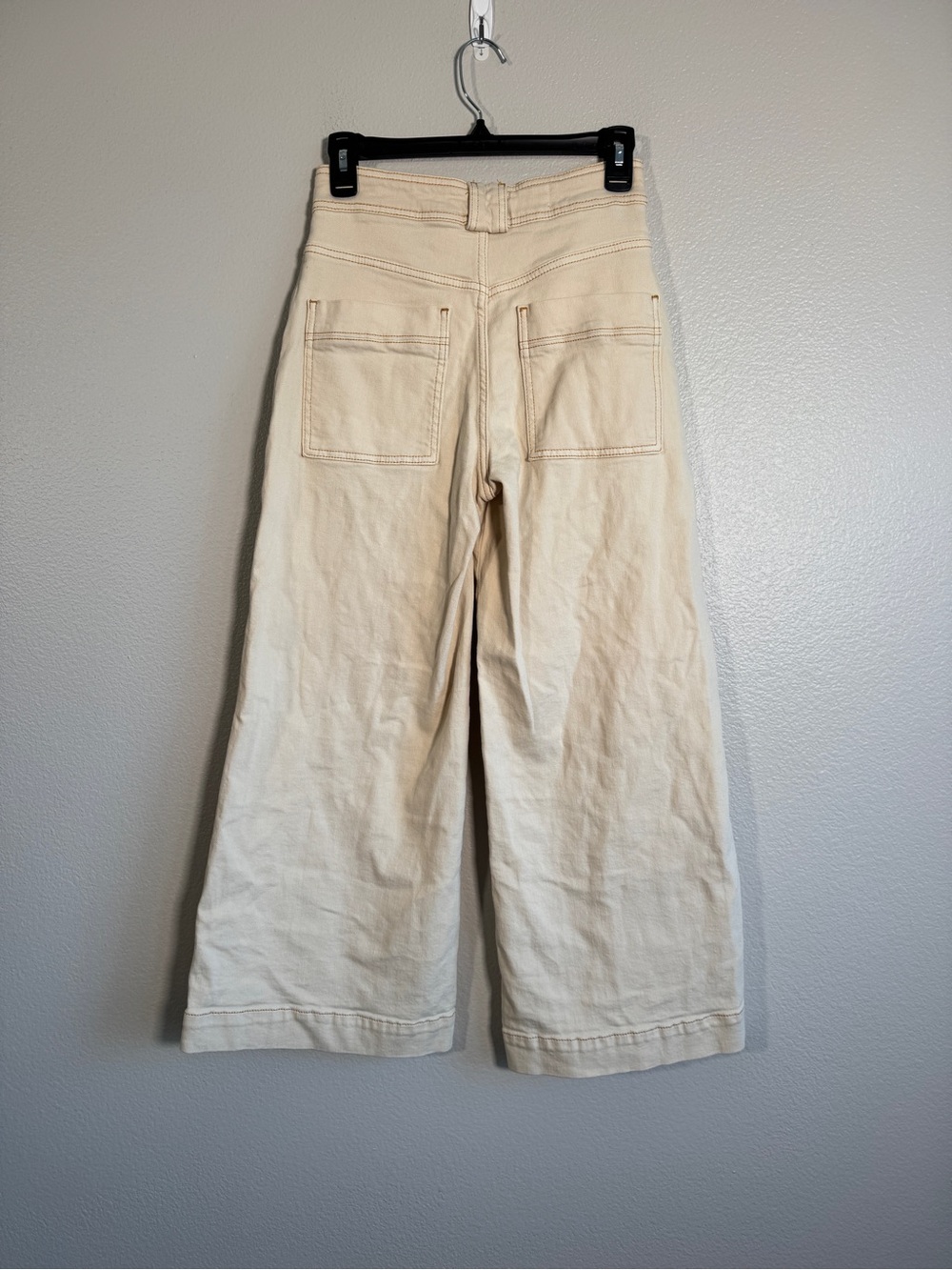 Pilcro by Anthropologie High-Rise Crop Wide-Leg Utility Jeans in Neutral - 26 - Picture 6 of 7